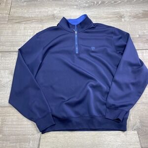 Fairway Greene F&G Tech Men XL Blue Quarter Zip Golf Pullover Sweatshirt Sweater